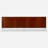 Florence Knoll, Executive Office cabinet, walnut, marble, chrome-plated steel, aluminum
