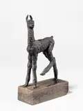 Lama by Renée Sintenis, 1918, Bronze mit schwarzer Patina, auf Steinsockel montiert, sold Dec 2023