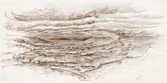 Otto Dix, Wolkenverhängtes Tal (Weite Landschaft), 1933, Tuschfeder und Bleistift auf festem Papier