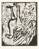 Georg Baselitz, Adler, 1981, Holzschnitt auf Papier