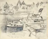Lovis Corinth, Luzern, 1924, Bleistift und Farbstift auf Velin