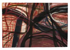 Franz Ackermann, Ohne Titel (Mental map: Just another place for riot), 1995, Farbige und schwarze Tusche, Bleistift und Aquarell auf Papier