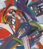 Helmut Sturm, Ohne Titel, 1990, Öl auf Hartfaser