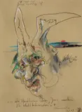 Selbstbildnis als Hase by Horst Janssen, 1993, Farbkreide und Bleistift auf braunem Papier, sold Nov 2011