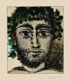 Pablo Picasso, Tête de Faune, 1958, Farbaquatinta auf Velin
