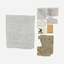 Wilhelm Hunt Diederich, Collection of nineteen animal drawings, graphite, charcoal, and pastel on paper, offset lithograph