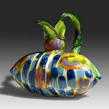 Pillow Pitcher by Betty Woodman, c. 1985, glazed earthenware, sold Jan 2021