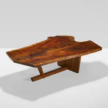 Mira Nakashima, Exceptional Sanso table, 1994, Claro walnut, walnut, rosewood