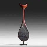 William Morris, Rappa, 2002, blown and hot sculpted glass, enameled metal stand