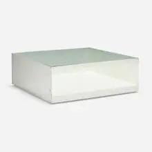 Joseph D'Urso, Low rolling table, model 6048T, 1981, enameled steel, safety glass
