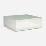 Joseph D'Urso, Low rolling table, model 6048T, 1981, enameled steel, safety glass