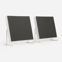 Dieter Rams, LE 1 electrostatic loudspeakers, pair, 1959 / 2021, enameled aluminum and steel