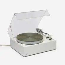 Dieter Rams, PS 500 record player, 1968, painted wood composite, acrylic, enameled steel, steel, rubber, plastic