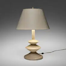 Alberto Giacometti, Table lamp, c. 1975, painted plaster, paper shade, painted brass