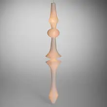 Isamu Noguchi, Akari light sculpture, model E, washi paper, bamboo, enameled steel