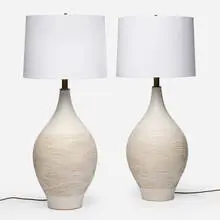 Lee Rosen, Table lamps, pair, c. 1965, glazed earthenware