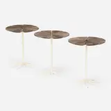 Richard Schultz, Petal occasional tables model P320, set of three, 1960, enameled steel, redwood