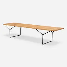 Harry Bertoia, Slat bench, ash, painted steel