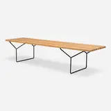 Harry Bertoia, Slat bench, ash, painted steel