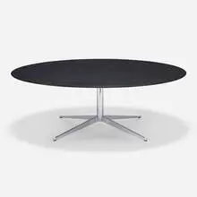 Florence Knoll, Dining table, lacquered oak, chrome-plated steel
