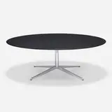 Florence Knoll, Dining table, lacquered oak, chrome-plated steel
