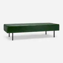 Florence Knoll, Daybed, c. 1945, leather upholstery, enameled steel