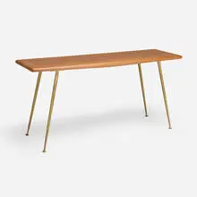 Console, model 1787 by T. H. Robsjohn-Gibbings, 1953, mahogany, brass, sold Jan 2025