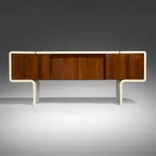 William B. Sklaroff, Uniplane cabinet, 1971, molded fiberglass, rosewood