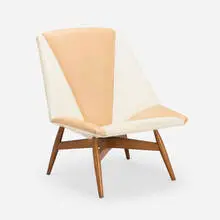 Allan Gould, Lounge chair, c. 1955, vinyl upholstery, walnut