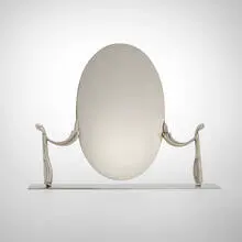 Table mirror by Karl Hagenauer, c. 1960, nickel-plated brass, sold Jan 2025
