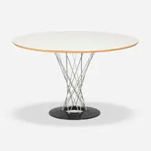 Cyclone dining table, model 311 by Isamu Noguchi, laminate over plywood, chrome-plated steel, enameled steel, sold Jan 2025