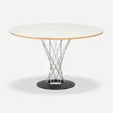 Isamu Noguchi, Cyclone dining table, model 311, laminate over plywood, chrome-plated steel, enameled steel