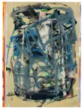 Imi Knoebel, Ohne Titel, 1979, Öl auf 5 übereinandergelegten Acrylfolien, einem Bogen Papier und einem Karton