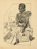 Max Beckmann, Der Schornsteinfeger, 1922, Lithographie auf imitiertem Japan