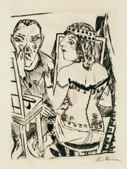 Garderobe by Max Beckmann, 1921, Kaltnadel auf Papier, sold May 2013