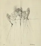 Hans Bellmer, Ohne Titel, 1954, Bleistift auf kariertem Papier