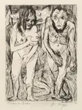 Max Beckmann, Adam und Eva, 1917, Kaltnadel auf Velin
