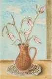 Bruno Goller, Stilleben mit Lilien. 1930er Jahre, Pastell und Bleistift auf Bütten