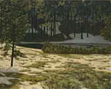 Fritz Wildhagen, Märztag am Pechsee (Grunewald). (Vor) 1911, Öl auf Leinwand