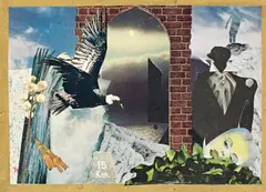Herbert Behrens-Hangeler, 15 Kilometer, 1948, Collage auf Karton