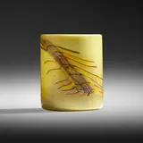 Dale Chihuly and Flora Mace, Early Navajo Blanket Cylinder, 1975, hand-blown glass