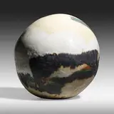 Small Moon Closed Form (with rattle) by Toshiko Takaezu, c. 1985, glazed stoneware, sold Jan 2021
