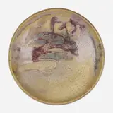 Plate by Toshiko Takaezu, c. 1975, glazed stoneware, sold Jan 2021