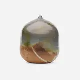 Closed Form (with rattle) by Toshiko Takaezu, c. 1990, glazed stoneware, sold Jan 2021