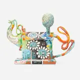 Michael Lucero, Teapot form, c. 2009, glazed and hand-painted earthenware