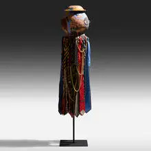 Michael Lucero, Untitled from the Afro-Italian series, 2011, glazed and bisque ceramic, mixed media, enameled steel