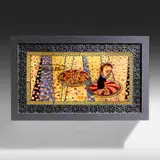 Judith Schaechter, Happy F***'ing New Year, 1999, leaded and enameled flash glass, brushed stainless steel veneer over wood, light box