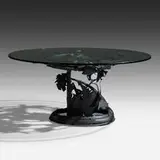 Albert Paley, Dragon's Back table, 1998, formed and fabricated steel, stainless steel, glass