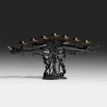 Candelabrum by Albert Paley, 1999, forged and fabricated steel with a blackened finish, bronze, sold Jan 2021