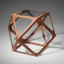 Rasmus Fenham, Kubo II table, 2007, walnut plywood, glass